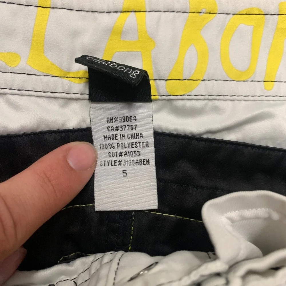 Billabong Boys Board Shorts Size 5‎ Black Yellow Colorblock Swim Trunks JI05ABEN